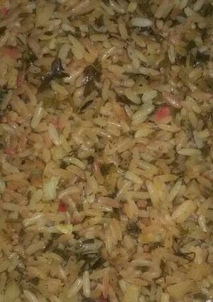 صورة لوصفة رز بالقزبرة والبقدونس