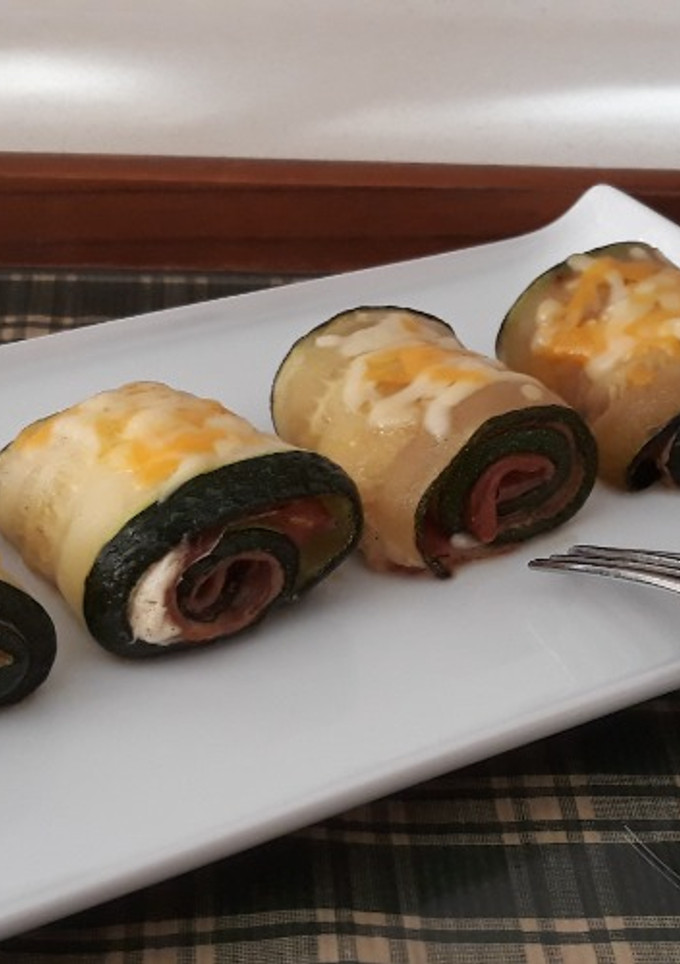 Una foto de Canelones de calabacín