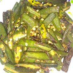 A picture of Chatpati bhindi/okra.
