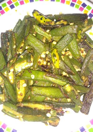 A picture of Chatpati bhindi/okra.
