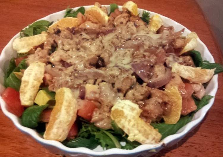 Recipe of Super Quick Warm Chicken Salad with Honey Mustard Dressing