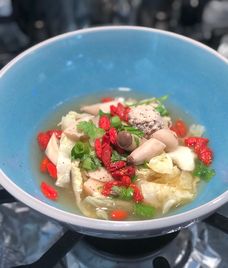 nấm mèo nấu canh thịt băm