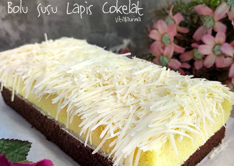 Bolu Susu Lapis Cokelat (Kukus)