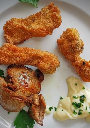 Una foto de Chuletitas de conejo lechal empanadas