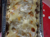 Lasaña con pollo y carne