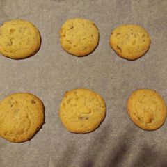 A picture of My simple yet scrumptious chocolate chip cookies 🍪.