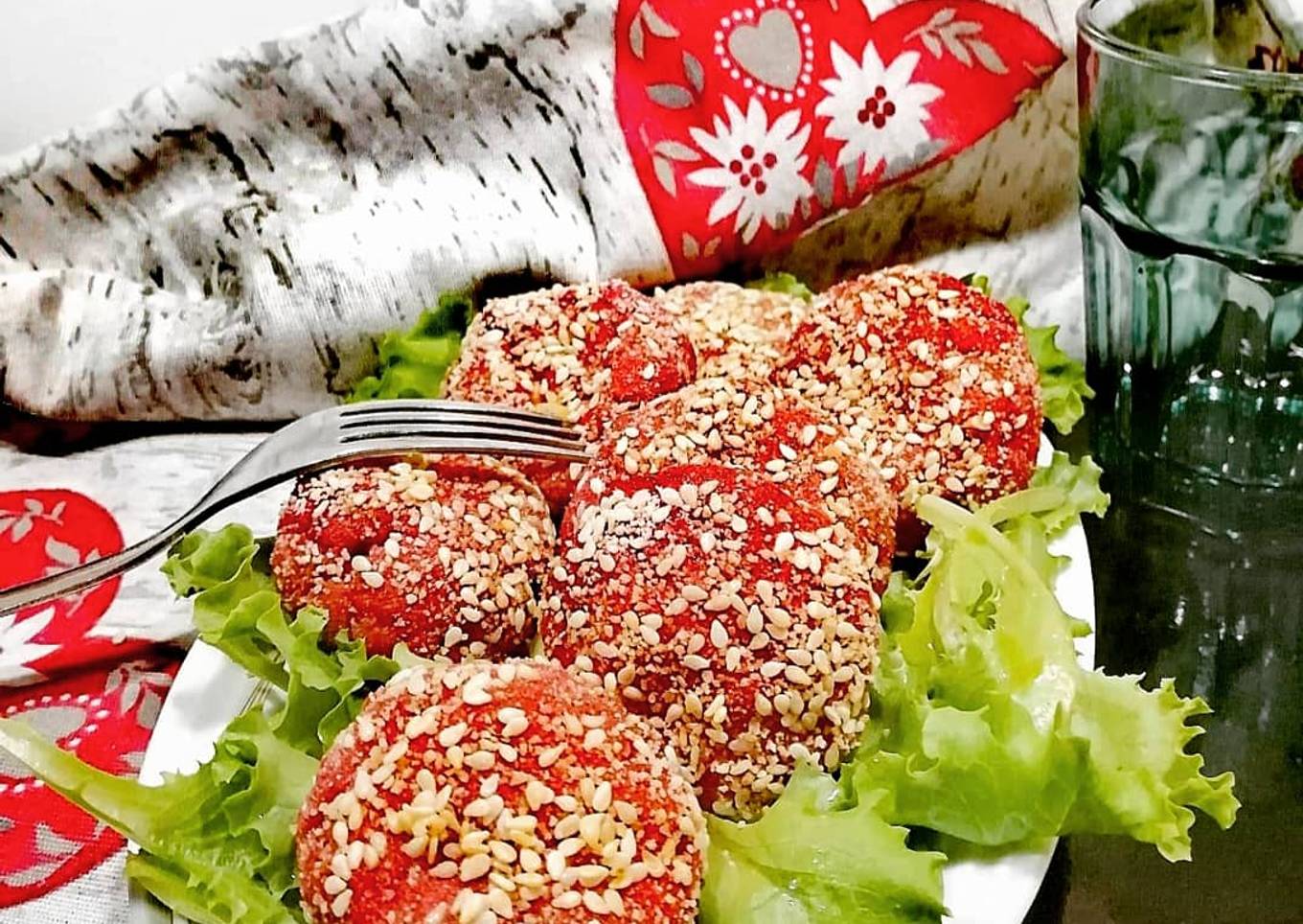 Potato and pink barbabietola: