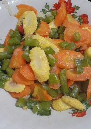 Foto resep Tumis jagung muda, buncis dan wortel
