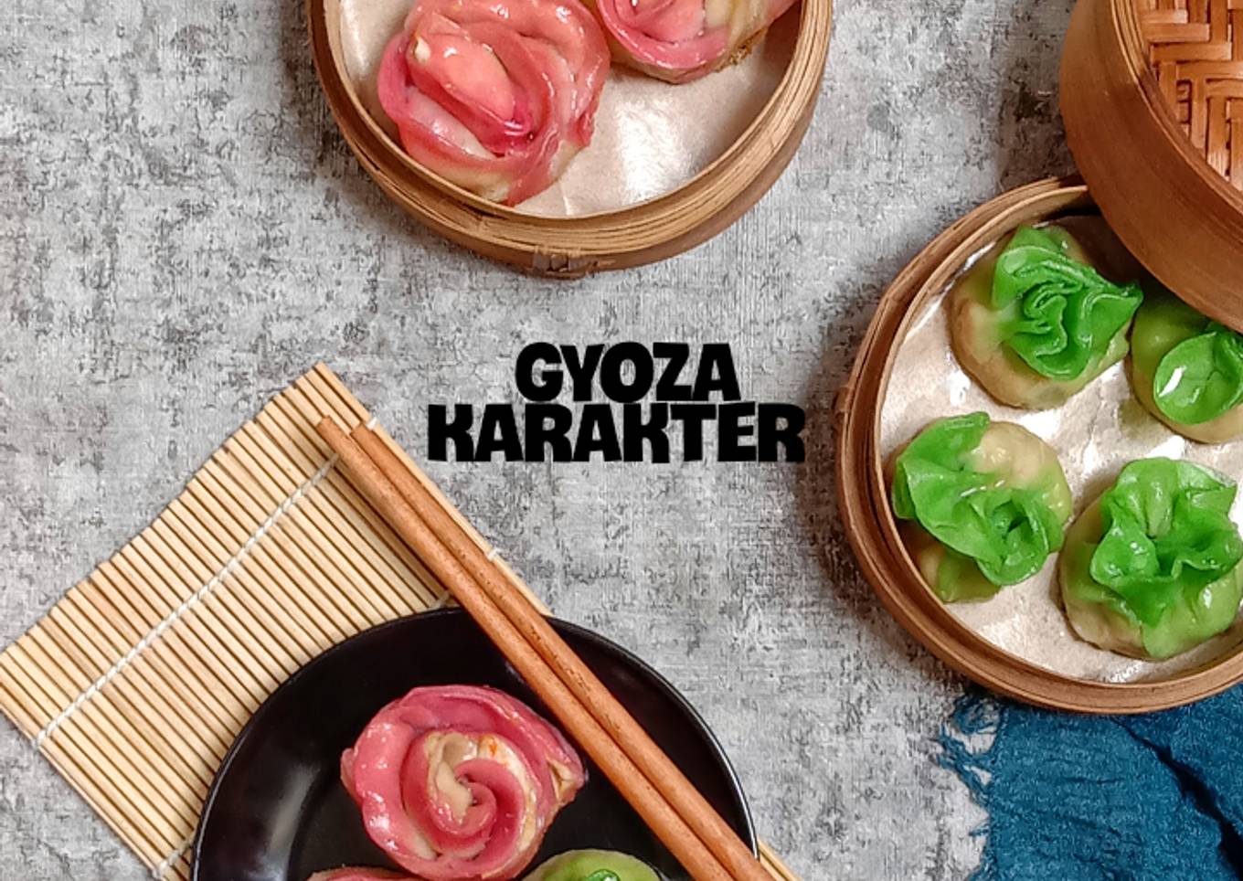 Gyoza (Bentuk) Mawar dan Sawi