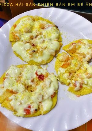 Hình của món Bánh pizza hải sản phiên bản bé ăn dặm.