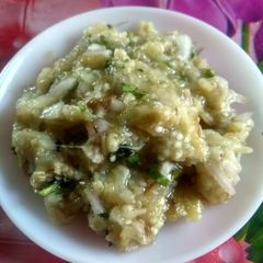 A picture of Baigan Bharta.