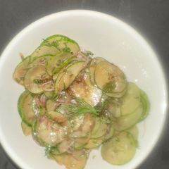 A picture of Healthy Fresh / Easy and Wow Cucumber Salad - 5 Mins and Great Side Dish. Enjoy.