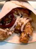 Fajitas de pollo con manzana
