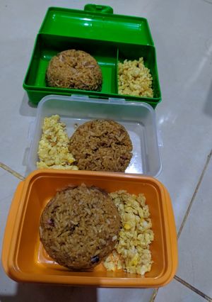 Foto resep 76- Bekal sekolah-nasgor daging chewable for kids