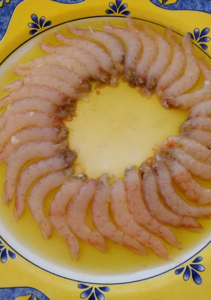 Una foto de Gambas blancas en aceite