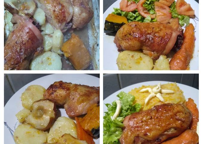 Muslos de Pollo al Horno con Verduras y Manzanas Receta de @Reina ??-  Cookpad