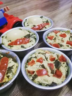 Foto resep Tahu Telur Daun Kangkung (MPASI)