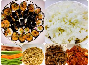 Hình của món Cơm cuộn rong biển (không cần mành tre).