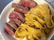 A picture of garlic tagliatelle