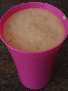 A picture of Banana, pineapple and passion smoothie.