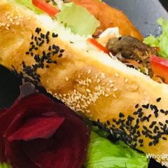 A picture of Whosayna’s Philli Cheese Steak Sandwich.