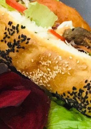 A picture of Whosayna’s Philli Cheese Steak Sandwich.
