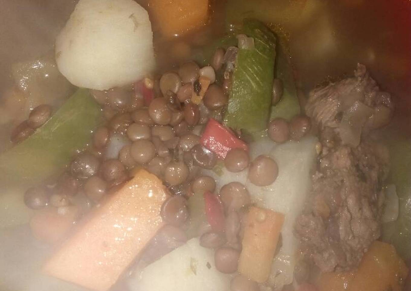 Ensopado de verduras con lentejas