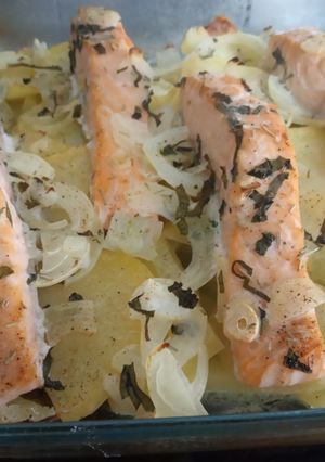Una foto de Salmón al horno para 2