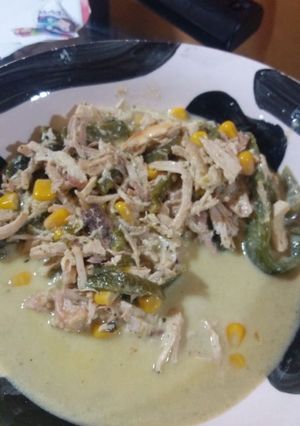 Una foto de Rajas en crema