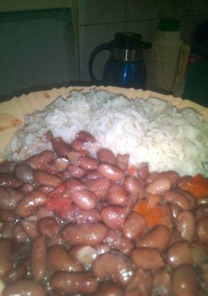 A picture of Rice and beans.