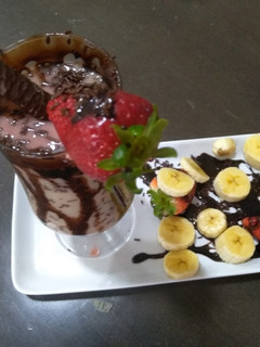 Una foto de Batido fresas y plátano