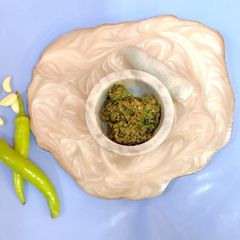 A picture of Green Chilli Thecha.