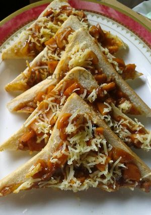 Foto resep Pizza barbeque roti tawar