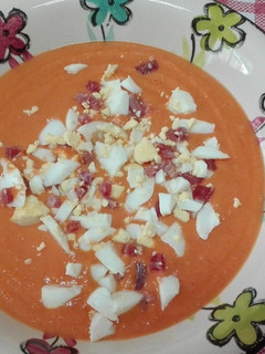 Una foto de Salmorejo cordobés. Thermomix