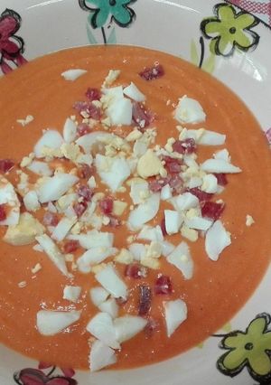 Una foto de Salmorejo cordobés. Thermomix