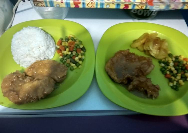 Cara mudah Menyiapkan Chicken steak with white pepper sauce ala Aku yang enak