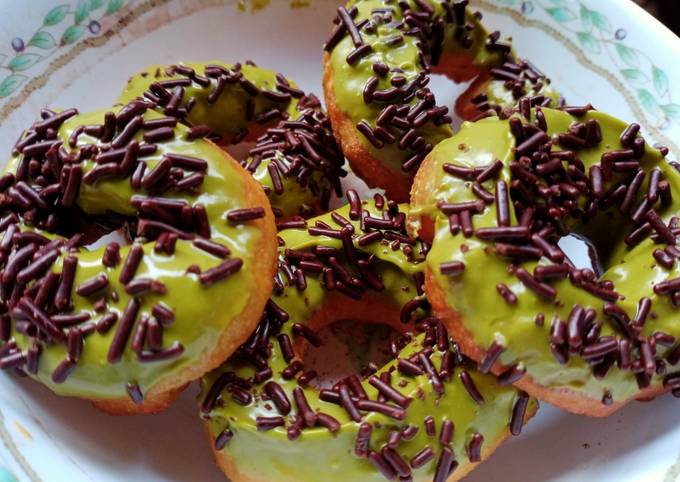 Ternyata ini loh! Cara termudah buat Donat green tea coklat  istimewa