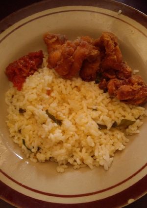 Foto resep Sepaket nasi daun jeruk+ayam pop corn+sambal korek