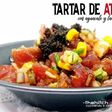 Tartar de atún con aguacate y langostinos