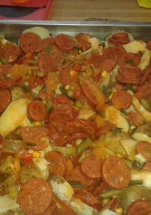 Una foto de Guiso de chorizo
