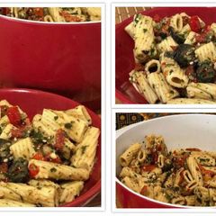 A picture of Cold pasta salad.