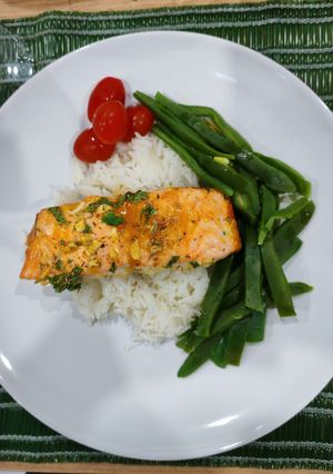 Foto de Salmão no forno com mostarda e mel