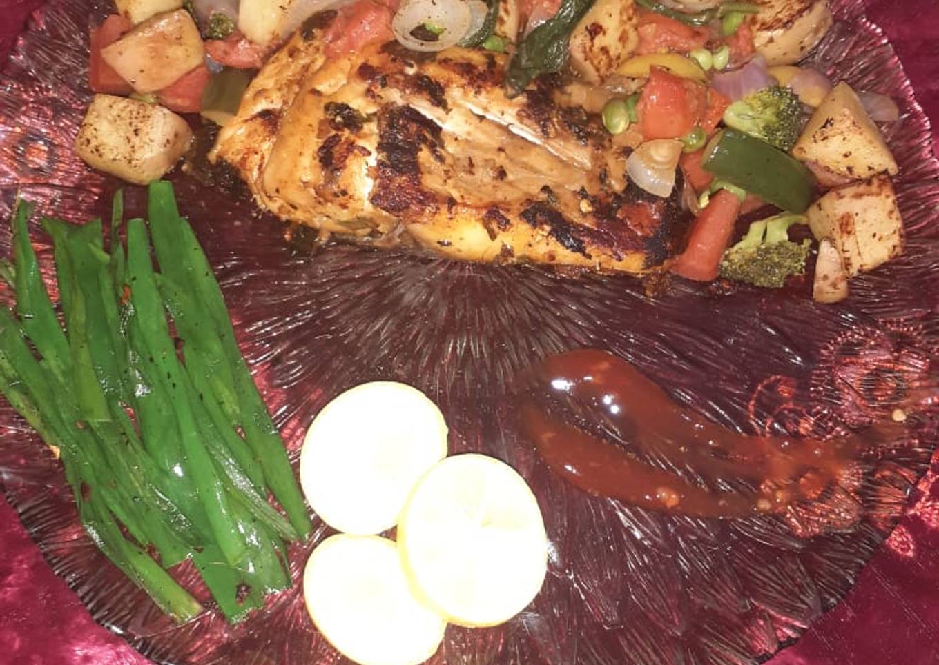 Fish with soutay Vegetables & Baked Fishy Parcels