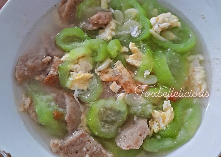 Resep Sup oyong telur Anti Gagal