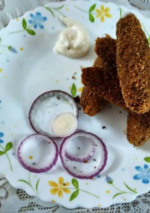 A picture of Homemade fish fingers #fish.