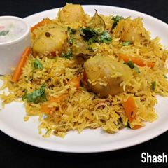 Dum aloo biryani A picture of Dum aloo biryani.