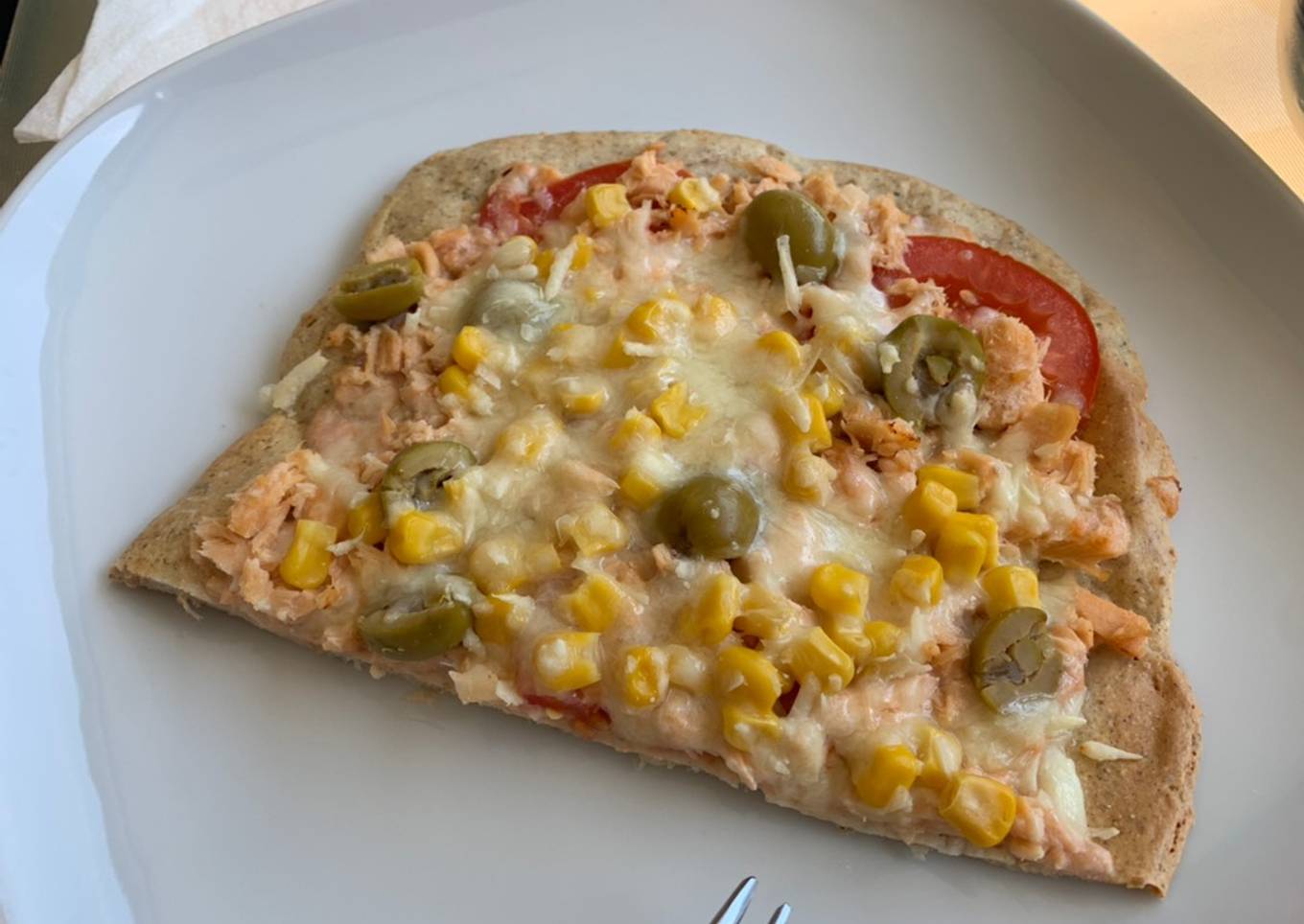 Pizza fit integral con base de yogur