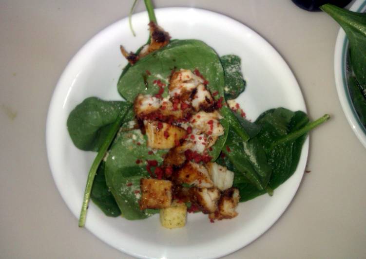 How to Cook Appetizing lightly bbq'ed chicken and spinich salad