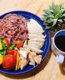 Phở gạo lứt+ức gà áp nướng