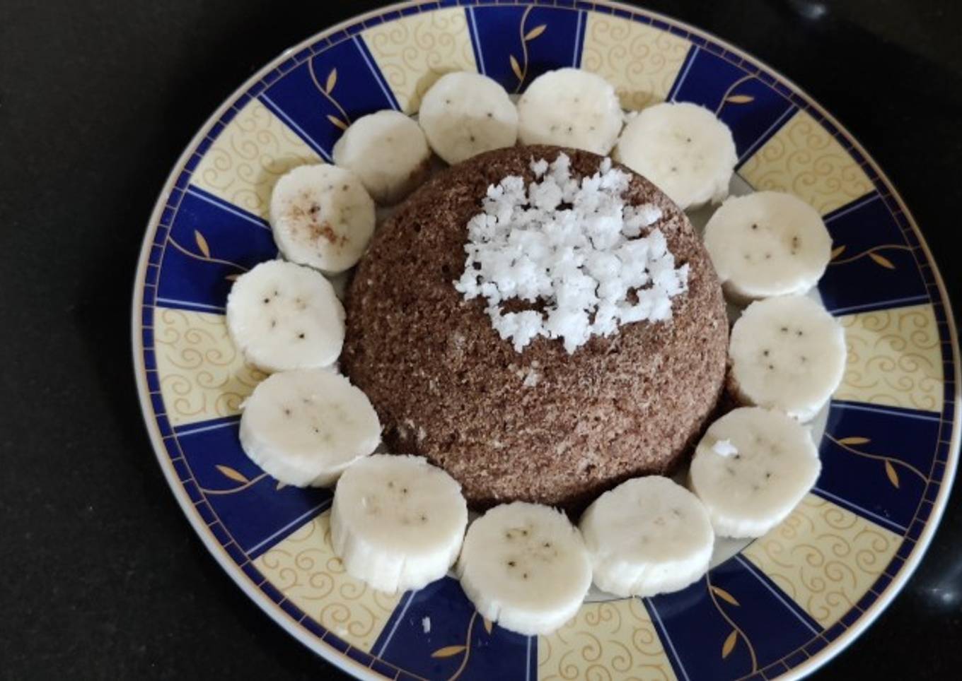 Ragi Puttu with coconut milk